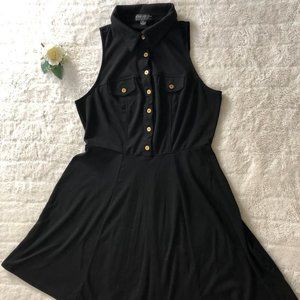 Forever 21 Plus Size Black Dress With Gold Buttons